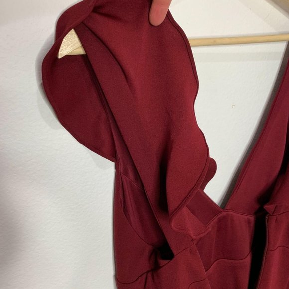 Lulus Perfect Opportunity Burgundy Maxi Dress Med. - Picture 10 of 12
